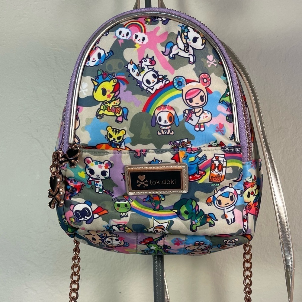 tokidoki Camo Kawaii Mini Backpack Unicorno Character Print Y2K Kawaii Bag